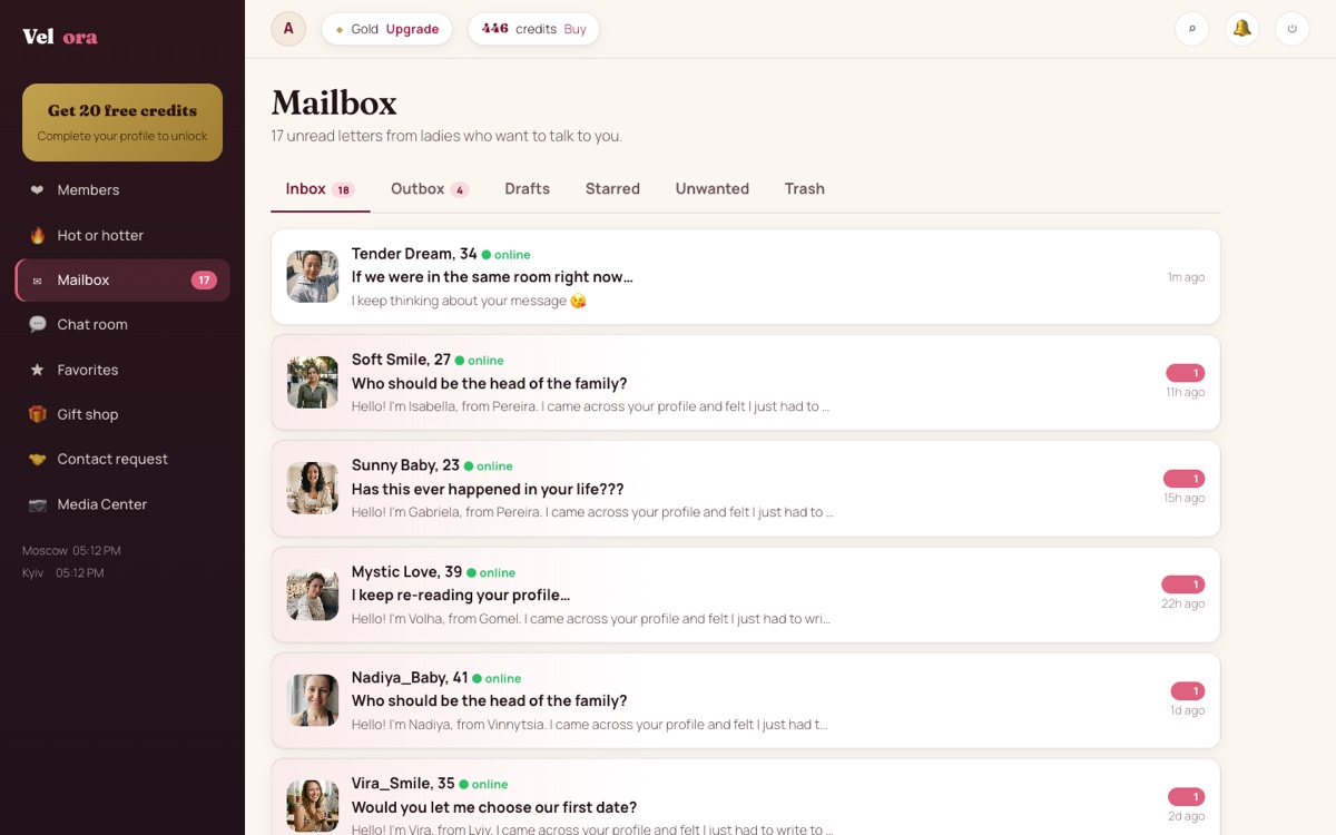 Concierge introductions arriving in the Velora mailbox